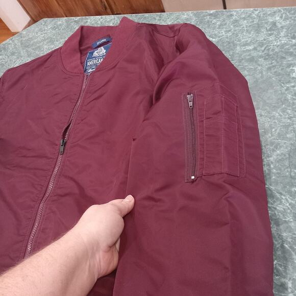 American Rag Cie Mens Burgundy Bomber Flight Jacket Sz XXL Satin Silky New NWT - Picture 4 of 10